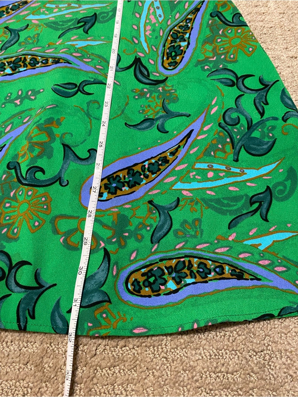 {Zara} Green Paisley Print Dress ~ Size Medium - Picture 12 of 16